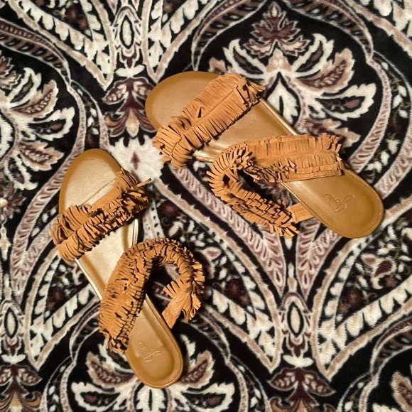 Joie Pippa Suede Fringe Sandals - Picture 4 of 7